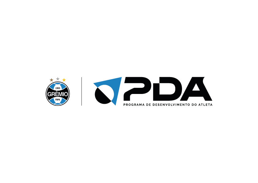Escudo do Grêmio ao lado da marca PDA